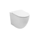 Gulvmonteret toilet med soft-close sæde i hvid keramik - Elm Viadurini