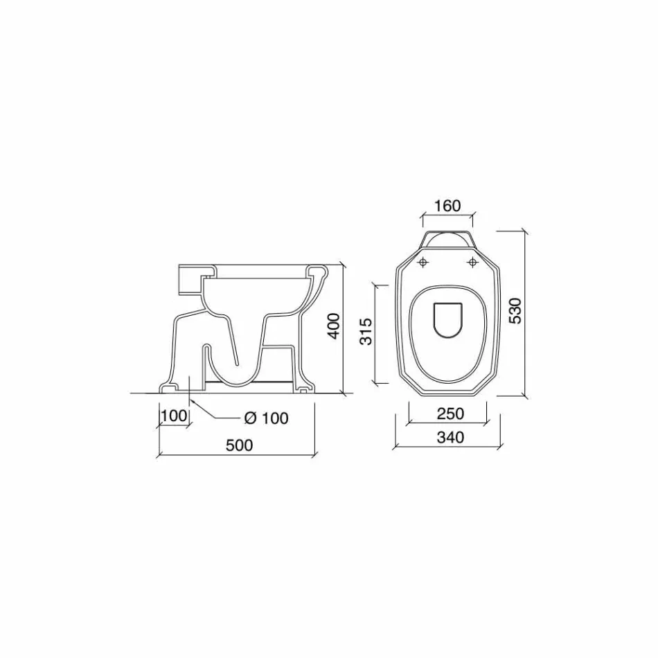 Hvid keramisk gulvvase med sort sæde fremstillet i Italien - Nausica Viadurini