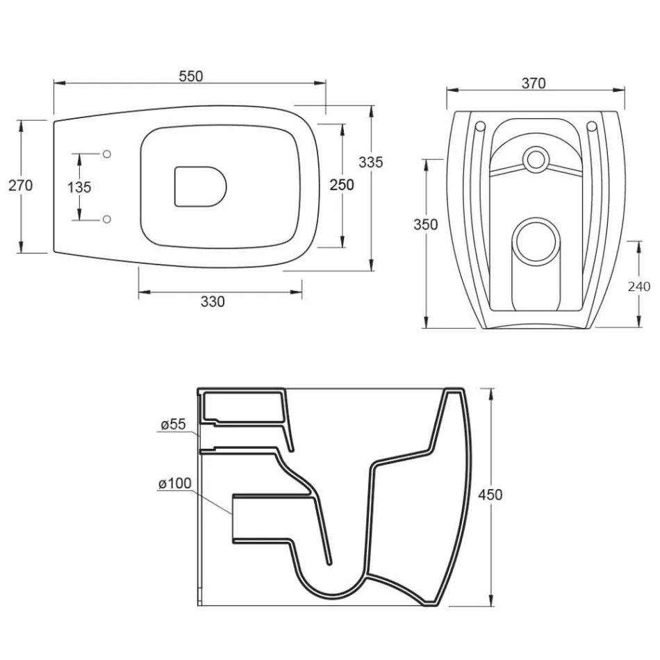 Hvid keramisk toiletvas med moderne design Gais, lavet i Italien Viadurini