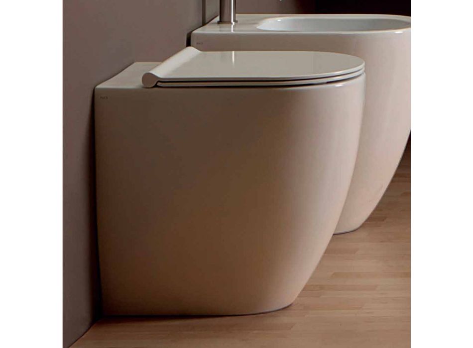 Vase toilet i hvid keramik moderne design Shine Square H50 Uindfattet Viadurini