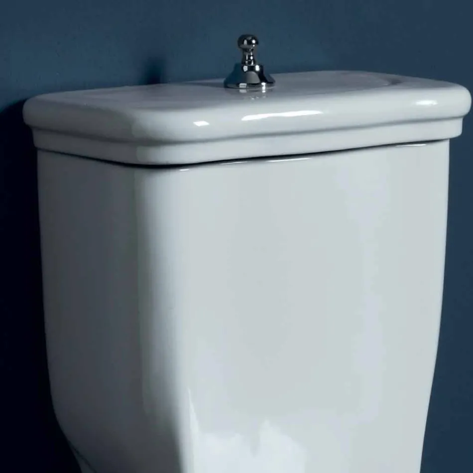 Vaso-delt toilet i hvid keramik Style 72x36 cm, fremstillet i Italien Viadurini