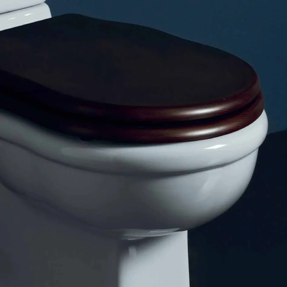 Vaso-delt toilet i hvid keramik Style 72x36 cm, fremstillet i Italien Viadurini