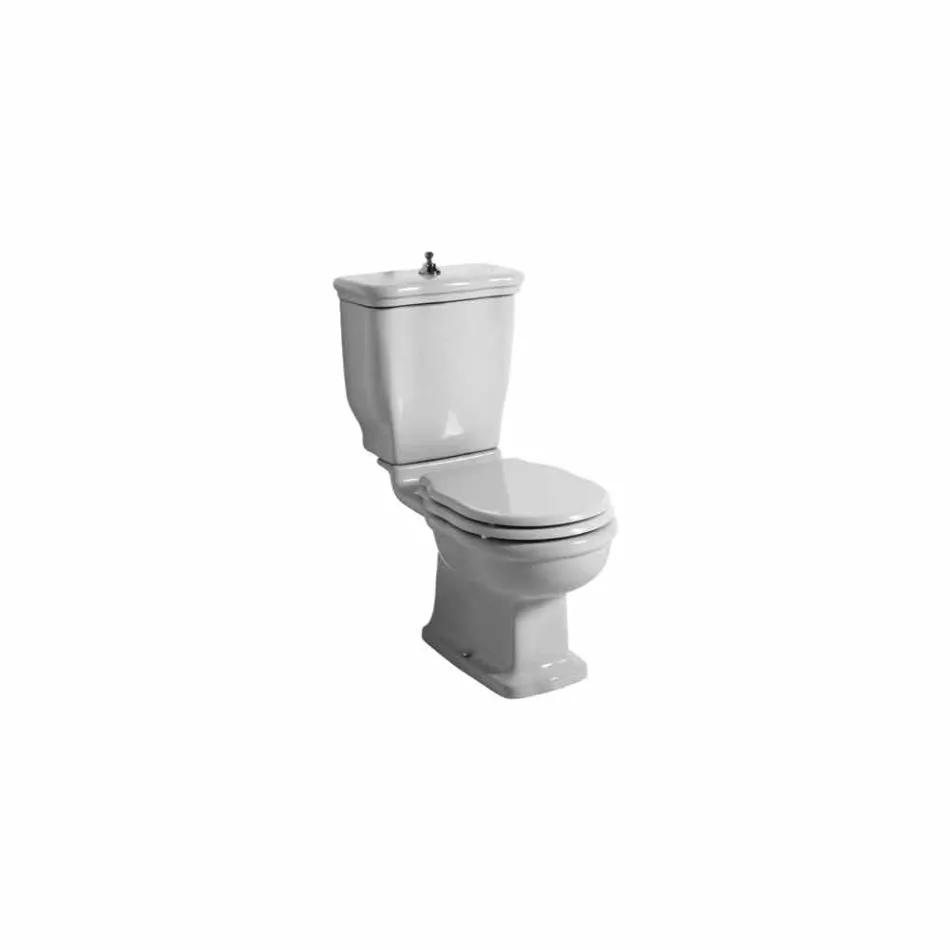 Vaso-delt toilet i hvid keramik Style 72x36 cm, fremstillet i Italien Viadurini