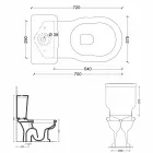 Vaso-delt toilet i hvid keramik Style 72x36 cm, fremstillet i Italien Viadurini