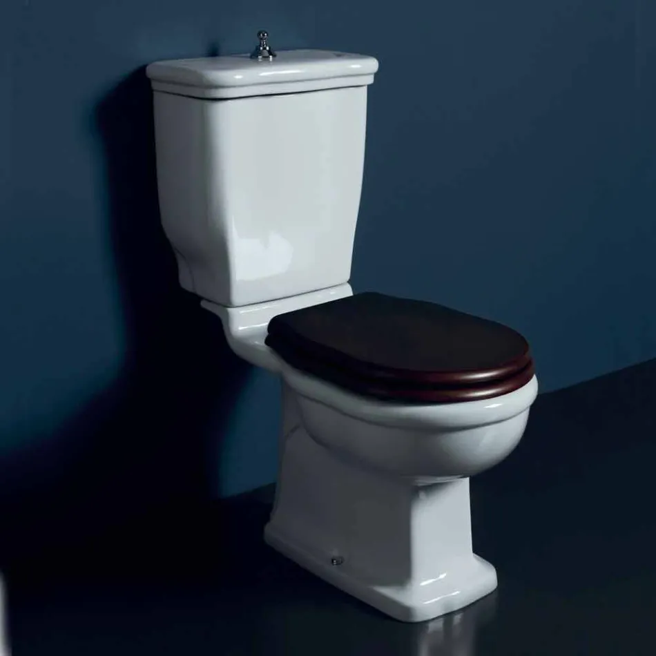 Vaso-delt toilet i hvid keramik Style 72x36 cm, fremstillet i Italien Viadurini