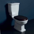 Vaso-delt toilet i hvid keramik Style 72x36 cm, fremstillet i Italien