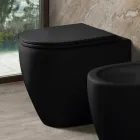 Aster tofarvet mat keramisk toilet uden kant med soft-close sæde   Viadurini