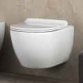 Aster Hvid Keramik Væghængt Randfrit Toilet med Soft-Close Sæde
