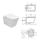 Væghængt toilet med soft-close keramisk sæde i moderne design - Giunco Viadurini