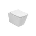 Væghængt toilet med soft-close keramisk sæde i moderne design - Giunco
