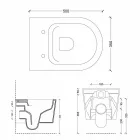 Pot hang toilet i moderne design Shine Square keramik, lavet i Italien Viadurini