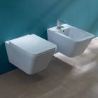 Keramisk vase hængende toilet, moderne design, Sol Kvadrat lavet i Italien Viadurini