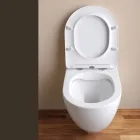 Væghængt toilet uden kant med soft-close keramisk sæde - Juniper   Viadurini