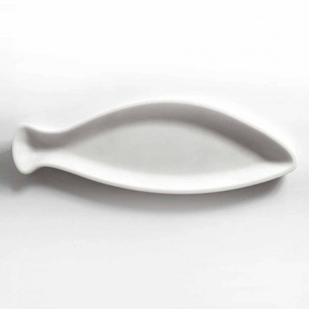 Køkkenbakke i hvid Carrara marmor Håndlavet i Italien - fisk Viadurini