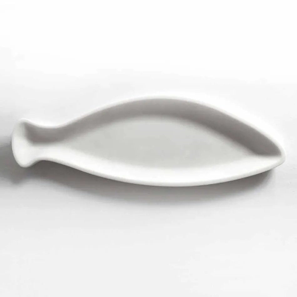 Køkkenbakke i hvid Carrara marmor Håndlavet i Italien - fisk Viadurini