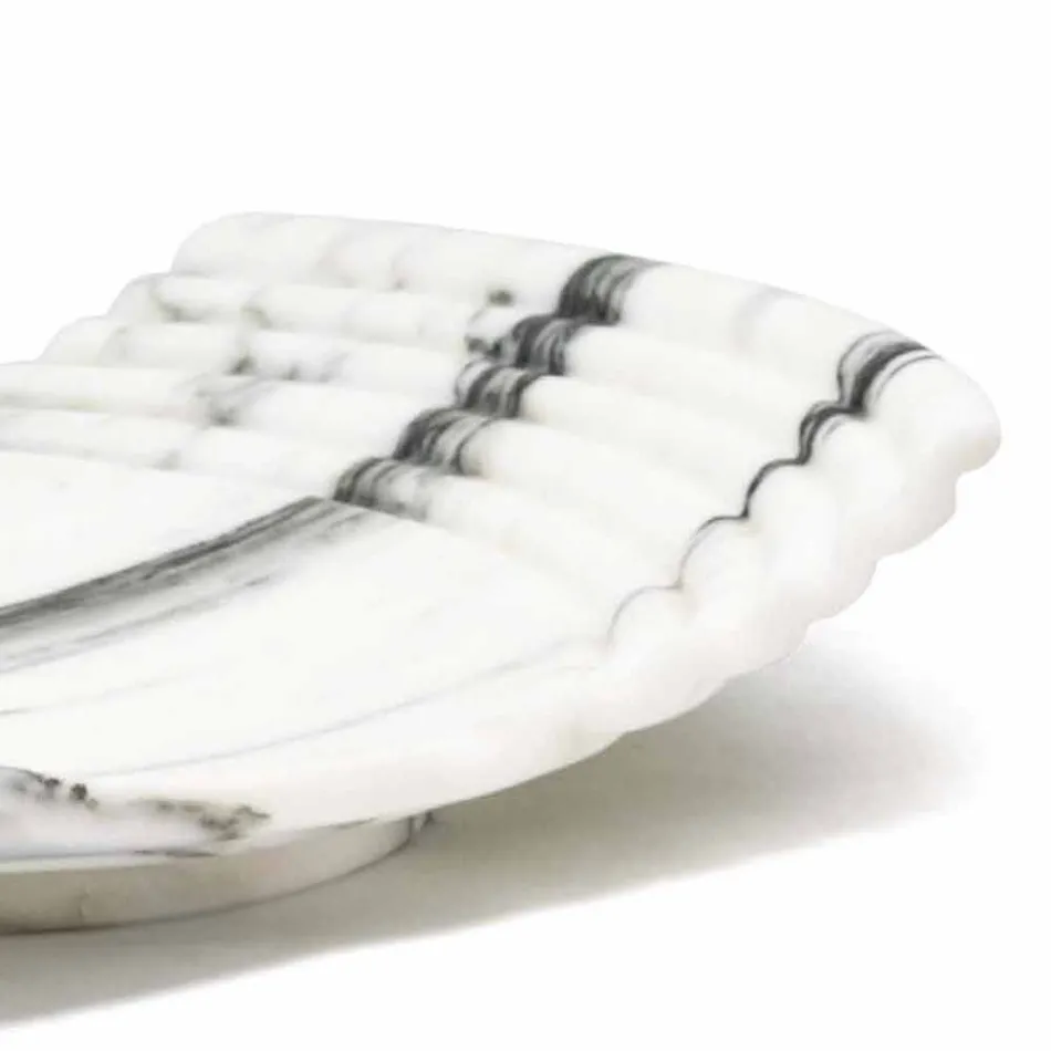 Buet dekorativt bakke i Arabescato-marmor fremstillet i Italien - Clifton Viadurini