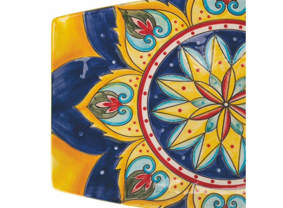 Afrundet rektangulær designbakke i dolomitfarvede dekorationer - Cabria Viadurini