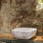 Designbakke i Arabescato Hvid Carrara Marmor Fremstillet i Italien - Rock Viadurini