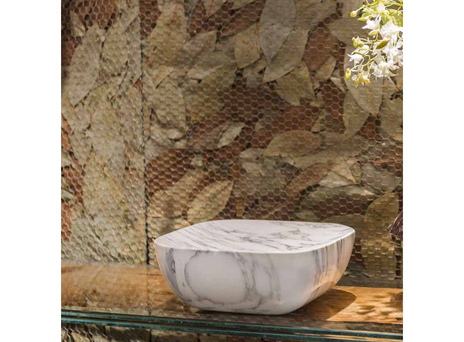 Designbakke i Arabescato Hvid Carrara Marmor Fremstillet i Italien - Rock Viadurini