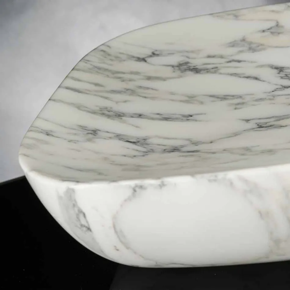 Designbakke i Arabescato Hvid Carrara Marmor Fremstillet i Italien - Rock Viadurini