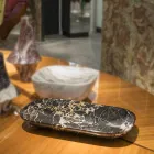 Elegant bakke i Portoro marmor fremstillet i Italien - æterisk Viadurini