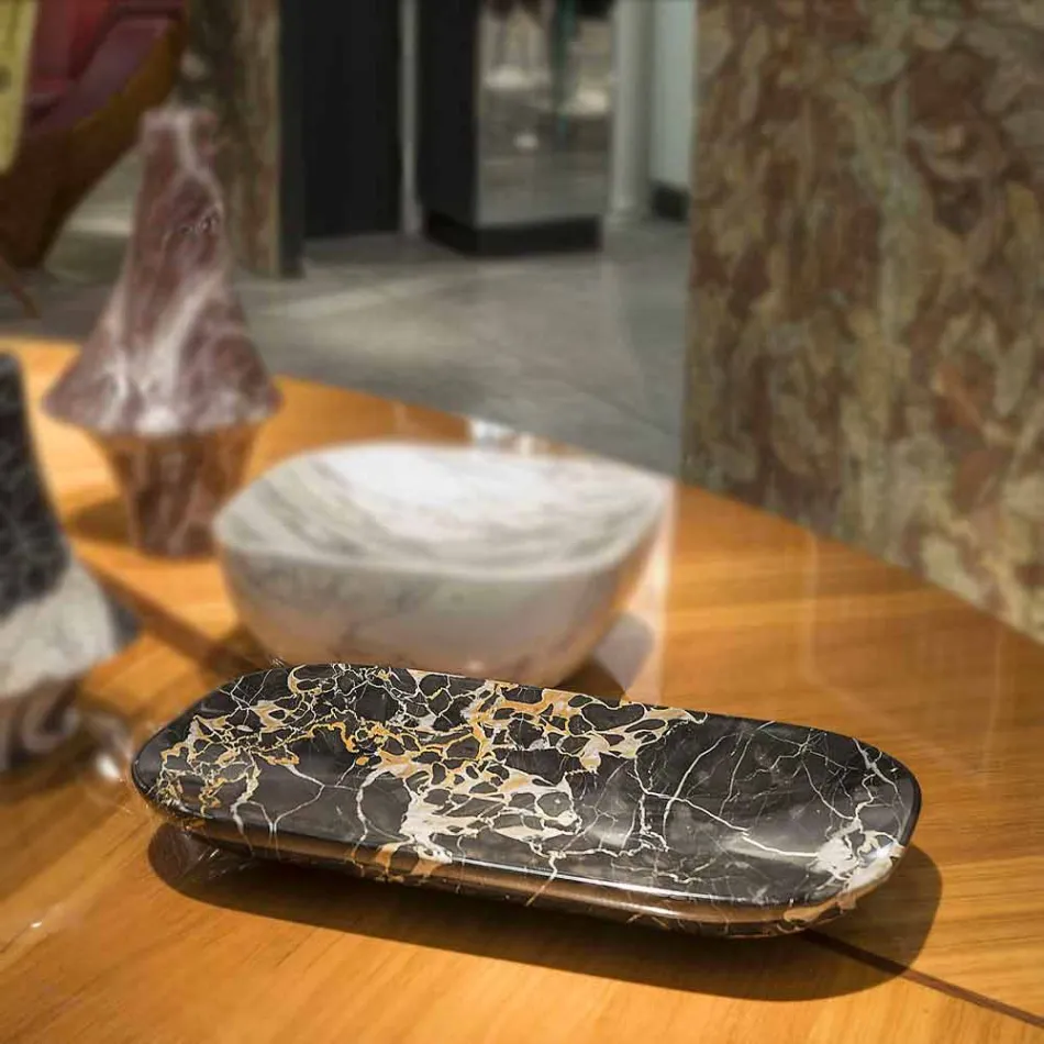 Elegant bakke i Portoro marmor fremstillet i Italien - æterisk Viadurini
