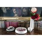 Moderne rund bakke i hvid Carrara-marmor fremstillet i Italien - Chet Viadurini