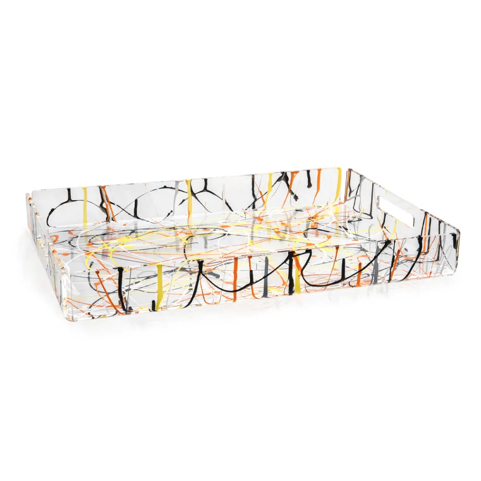 Flerfarvet bakke i plexiglas i 2 størrelser Made in Italy - Multicolor Viadurini