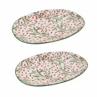 Julebakke Oval porcelæn serveringsplade 2 stykker - slagterkost Viadurini