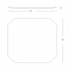 Hvid Corian firkantet bakke køkken skærebræt med hjørner - Ivanova Viadurini