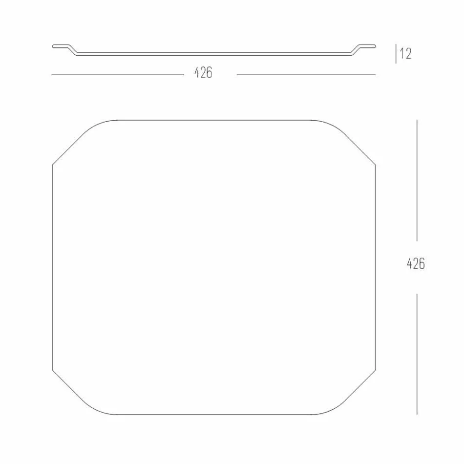 Hvid Corian firkantet bakke køkken skærebræt med hjørner - Ivanova Viadurini