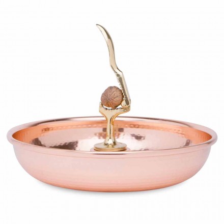 Håndlavet dåse kobber nøddeknækkerbakke 28 cm - Paronzo Viadurini