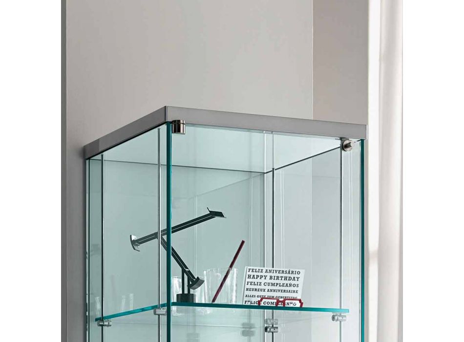 Kolonnefremvisning i gennemsigtigt glas med højre eller venstre knap - Antonia Viadurini