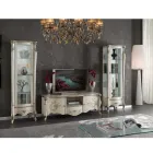 Klassisk vitrine med dør i hvid eller valnøddetræ lavet i Italien - Caligola Viadurini