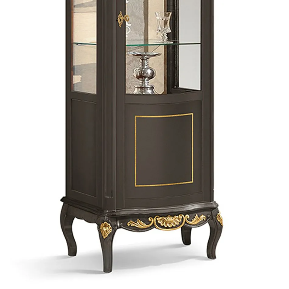 Klassisk vitrine i hvid valnød eller moka træ lavet i Italien - Chantilly Viadurini