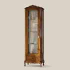 Klassisk stue vitrine i valnøddetræ 1 dør lavet i Italien - Ronald Viadurini