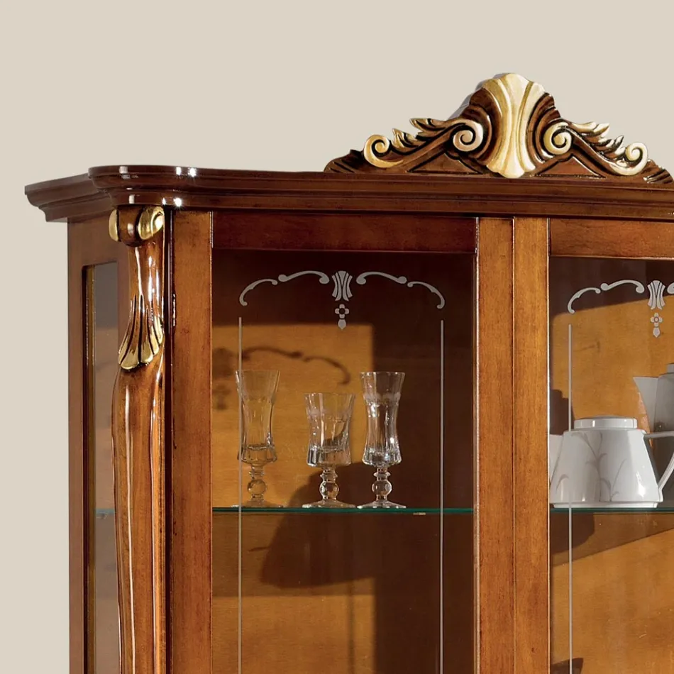 Træudstillingsvindue med 2 døre Klassisk lavet i Italien - Cambrige Viadurini