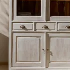 Massivt teaktræs vitrineskab med 4 døre og 3 skuffer - Aikido Viadurini