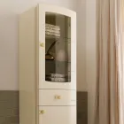 Enkeltfarvet vitrineskab med indvendige glashylder lavet i Italien - slik Viadurini