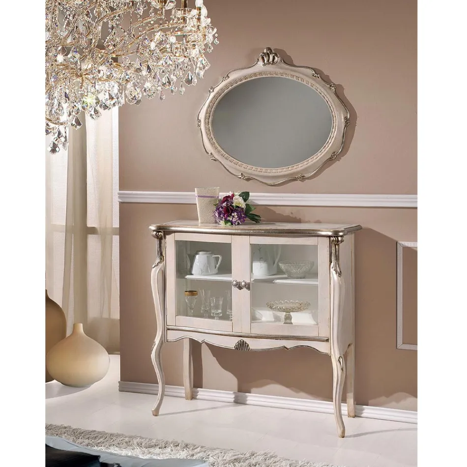 Living Room Showcase 2 døre i valnød eller hvidt træ lavet i Italien - London Viadurini