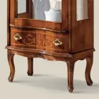 Klassisk stue udstillingsvindue valnøddetræ med dør lavet i Italien - Versaille Viadurini