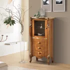 Vitrine til stue med 1 glasdør og 3 skuffer lavet i Italien - London Viadurini