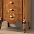 Vitrine til stue med 1 glasdør og 3 skuffer lavet i Italien - London Viadurini