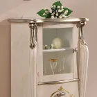 Vitrine til stue med 1 glasdør og 3 skuffer lavet i Italien - London Viadurini