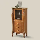 Vitrine til stue med 1 glasdør og 3 skuffer lavet i Italien - London Viadurini