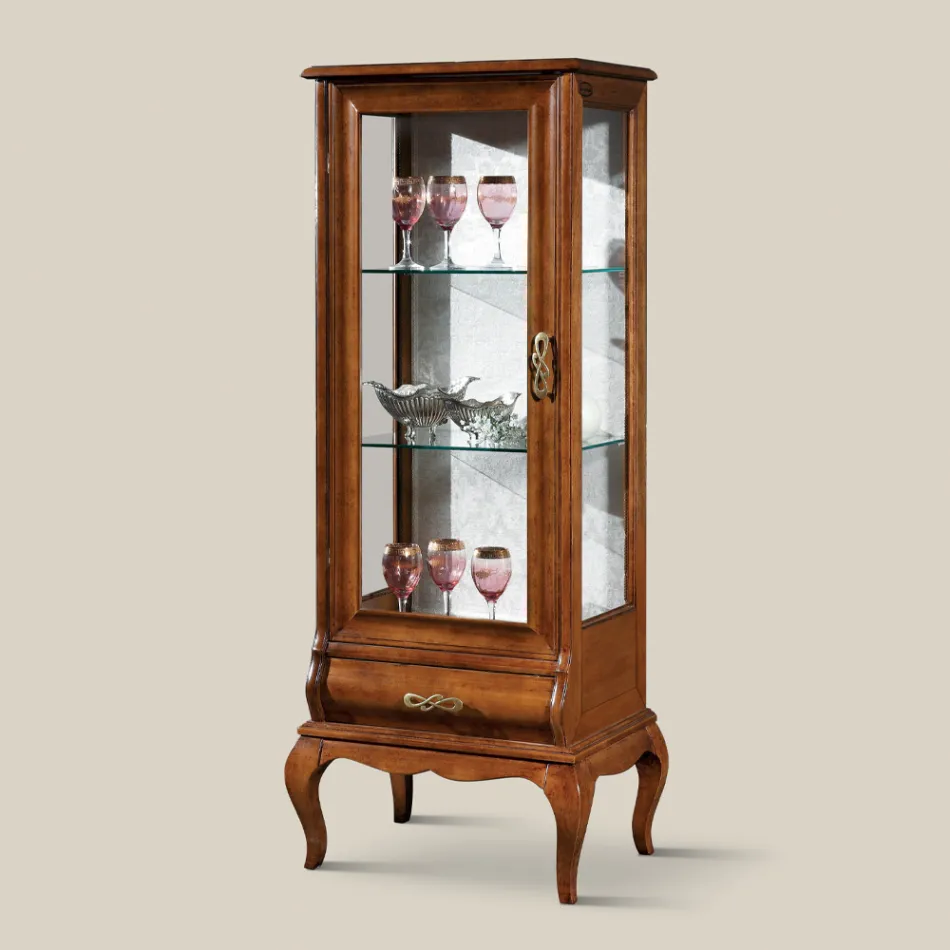 Luksus stue udstillingsvindue i klassisk valnøddetræ lavet i Italien - Hastings Viadurini