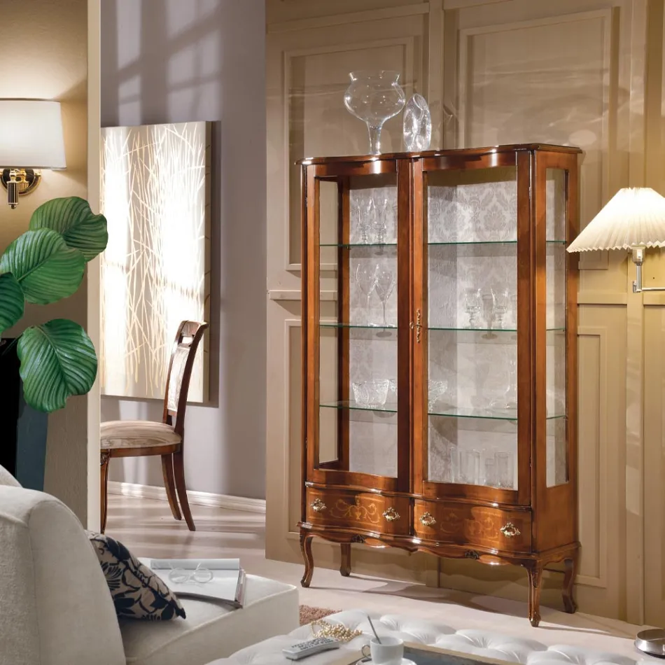 Træmontre i klassisk stil med låger og skuffer lavet i Italien - Versaille Viadurini