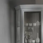 Hjørne Vitrineskab med 1 dør og 2 glashylder Fremstillet i Italien - Denka Viadurini