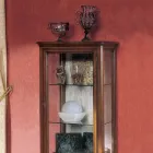 Vitrineskab med 1 skuffe, 1 dør og glashylder lavet i Italien - Anansi Viadurini