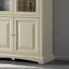 Vitrineskab med 2 trælåger og 2 glaslåger Made in Italy - Fenrir Viadurini